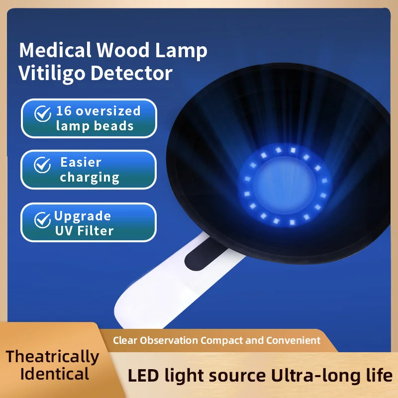 Analyseur de peau avec lampe en bois pour la peau, détecteur de vitiligo, machine d'analyse, lumières rechargeables LED, équipement à usage domestique