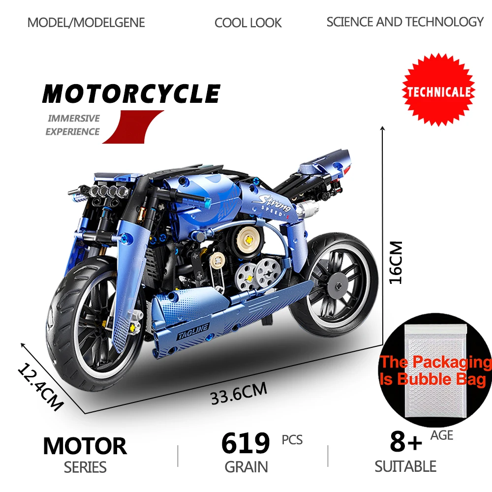 

Technology Motorcycle Building Blocks Technique MOC Moto Car Model Motorbike City Vehicle Speed Racing Toy Xmas Gift