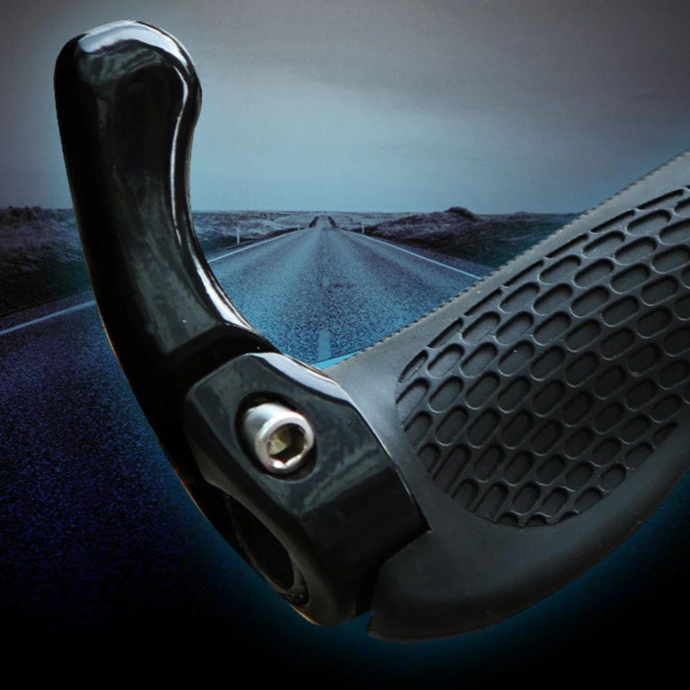 

Bike Handlebar Grips Black Rubber Cover Anti-Slip Texture For Aluminum Alloy Lock Handle Sleeve Mountain Bicycle Comfort