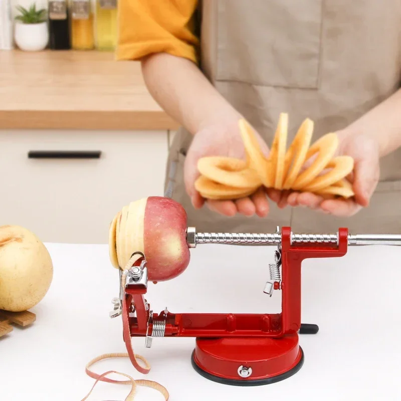 

3 in 1 Apple Peeler Hand-cranked Stainless Fruit Peeler Slicing Machine Apple Fruit Machine Peeled Tool Creative Kitchen Tools