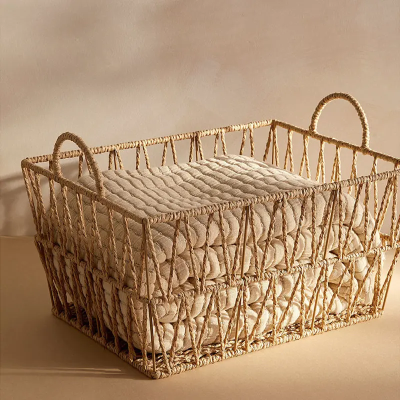 

Корзина ручной работы в скандинавском стиле, простая корзина для грязной одежды, корзина для хранения, балкон, гардероб, ящик для хранения в гостиной