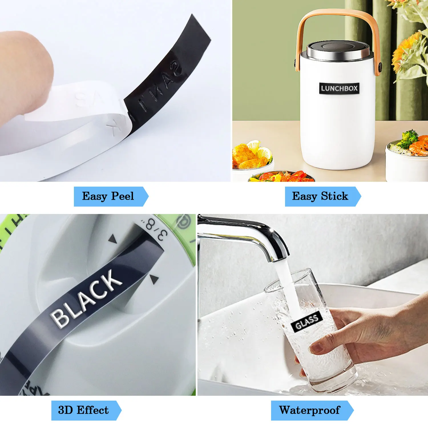 Topcolor Compatible Dymo 3D Label Tapes Embossing Labels for Dymo Label Maker Printer Ribbon Labeling Machine 1610 Motex E101