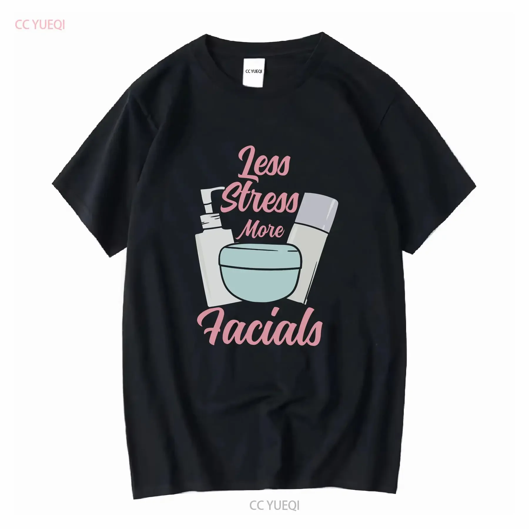 Esthetician T Shirt Makeup ArtisT Skincare Graduate Less Stress More Facials vintage Washed graphic Casual streetwear Stylish