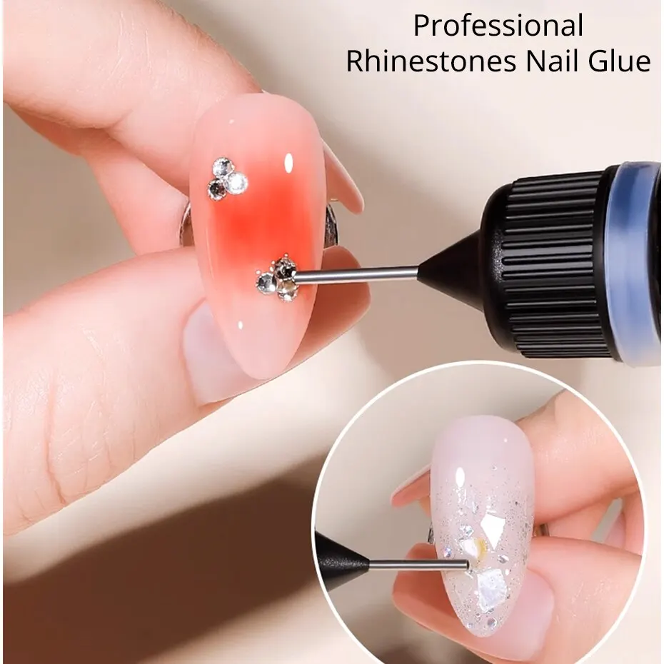 10ml No Wipe Nail Glue strass Gel adesivo Top Coat smalto Gel per decorazioni di gioielli per Nail Art Soak Off UV LED Gel vernice