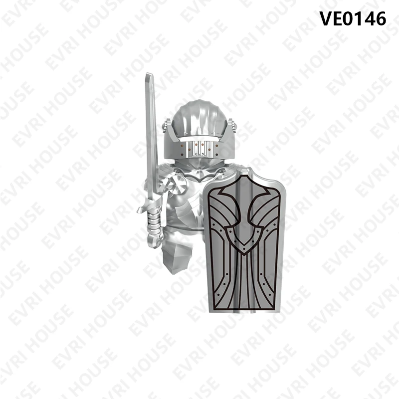 Medieval Knight Mini Building Block Dolls Action Figures Bricks Cothic Knights Assembly Assembly Toys for Children V1007 view 2