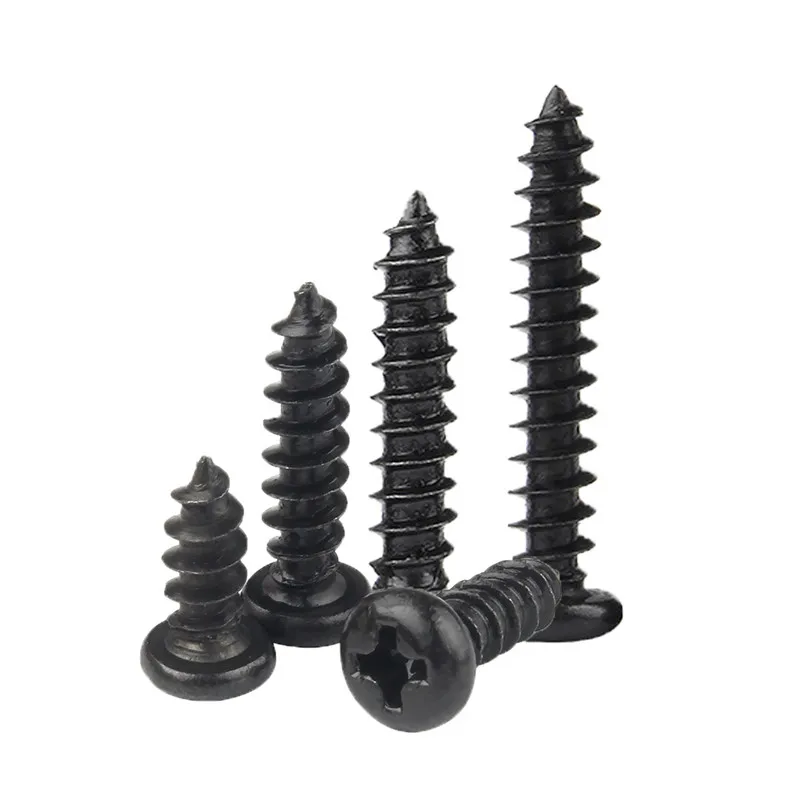 50Pcs Laptop Self Tapping Screws Glasses M1 M1.2 M1.4 M1.7 M2 M2.3 M2.6 M3 M3.5 M4 Phillips Cross Round Head Wood Screws 100Pcs