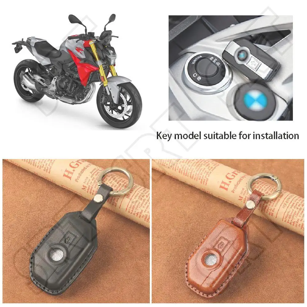 Fits for BMW K1600 GT GTL F900XR F900R F850GS F750GS 2018-2022 Motorcycle Accessories Key Leather Cover Case Keychains KeyRing