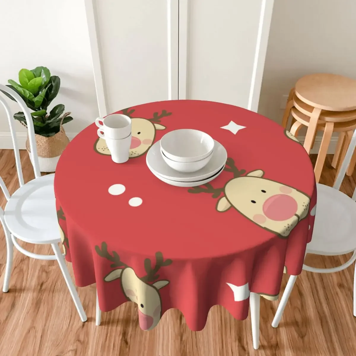 DIY Custom Circular Decorative Long Tablecloth With 60 Inch Bright Color And Anti Oil Stains Suitable For Restaurant Kitchens