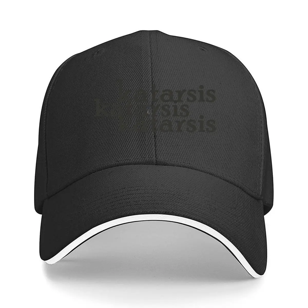 Katarsis Repeated Text Three Times Typography Hip Hop hat Fashion Outdoor Sports Sandwich Baseball Cap