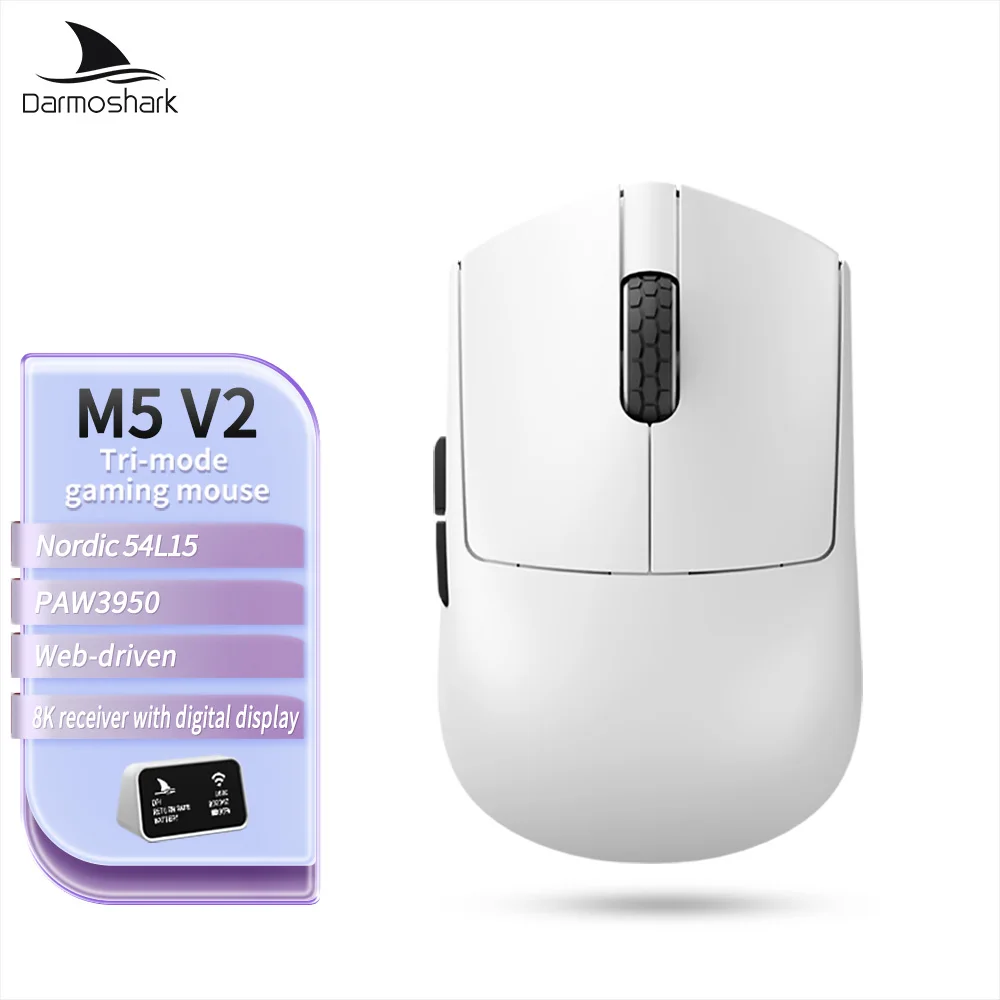Darmoshark M5V2 Wireless Gaming Mouse PAW3950 Dual 8kHz Finger