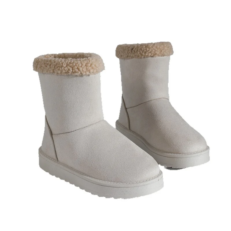 حجم كبير أحذية الثلوج سميكة سوليد للنساء العصرية تنوعا غامض أحذية دافئة 2025 الخريف والشتاء أحذية قطنية الموضة الجديدة