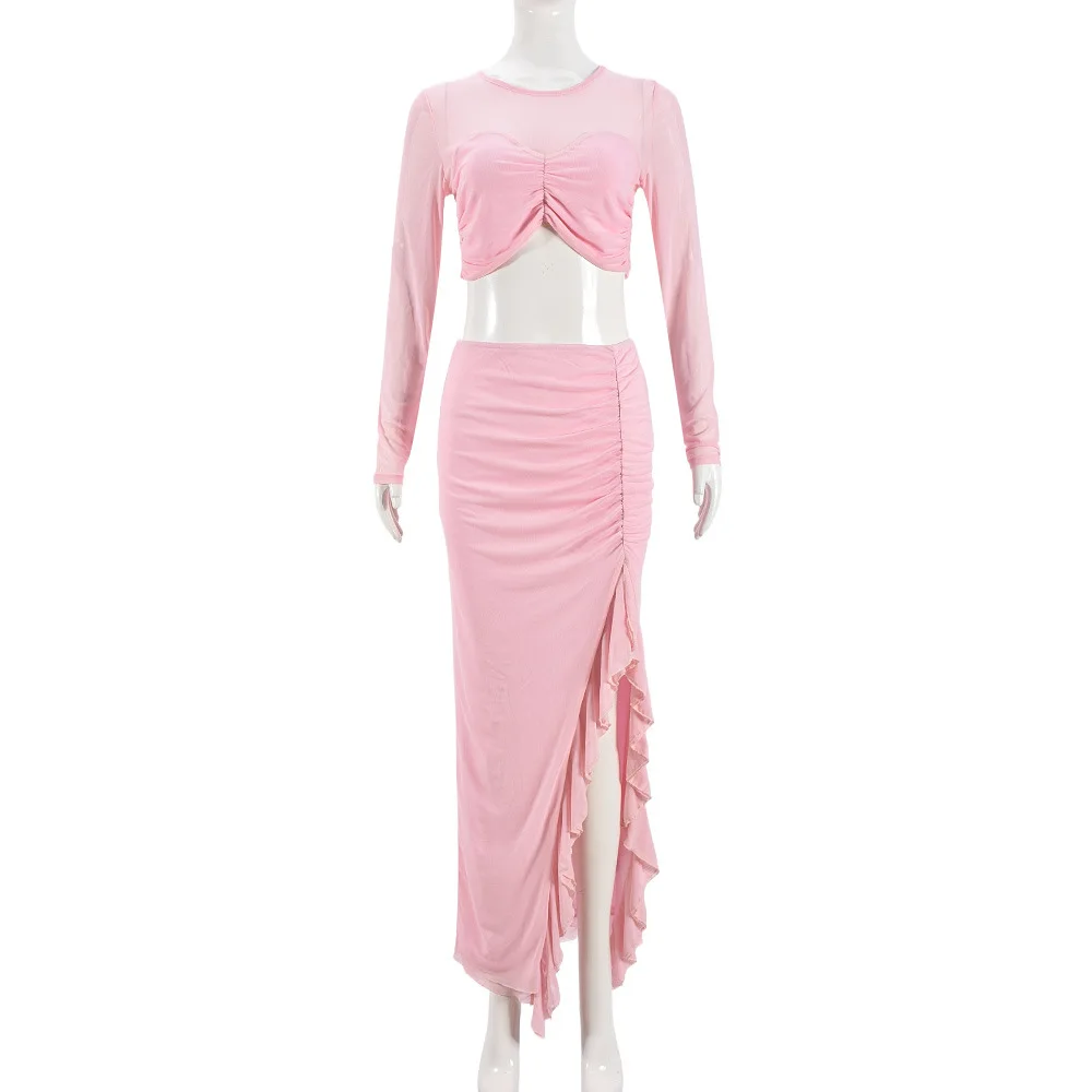 Robe de Plage Longue en Maille Transparente pour Femme, Tenue de Bain, Couvertures Ajourées, Nombril Exposé, Double Couche, Tissu Doublé, 2024