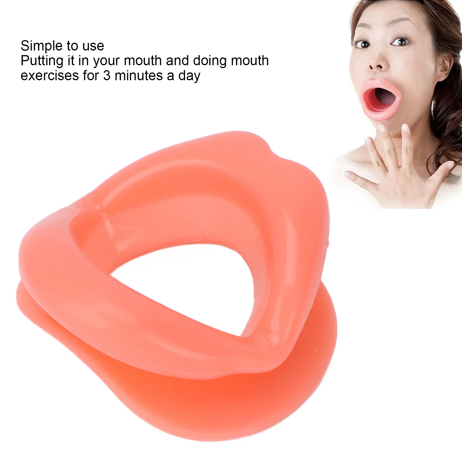 ยางซิลิโคน Face Slimmer ช่องปากกล้ามเนื้อเครื่องมือนวดซิลิโคน Face Slimming กระชับ SMILE TRAINER Lip Exerciser