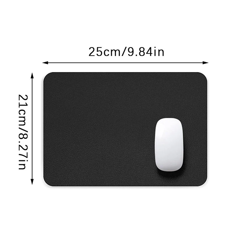 Simple Solid Color PU Leather Mouse Mat Anti-slip Waterproof 25*21cm Mouse Pad School Supplies Office Accessories