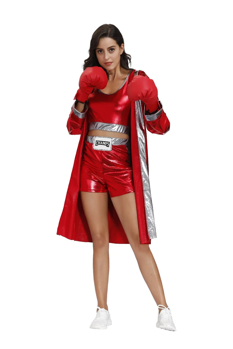Männer Frauen Cosplay Kostüm Box Robe mit Shorts und Tops Erwachsenen Kapuze Umhang Robe Uniform Paar Boxer Performance Kostüm