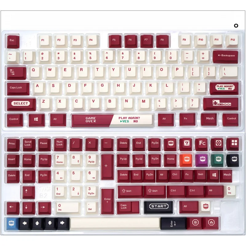

Red and White Game ConsolePBTFive-Sided SublimationCherryHeight Keycap148Key English Korean Phonetic Japanese