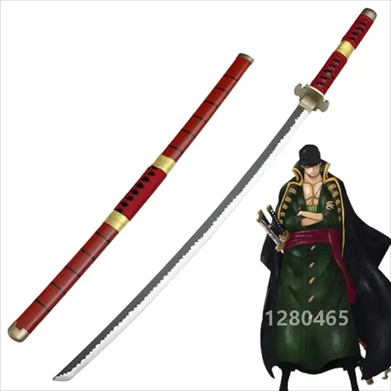 41inch Cosplay Roronoa Zoro Three-knife Ghost Cut Ver Weapon Prop Sandai Kitetsu Katana Sauron 104cm Wood Sword