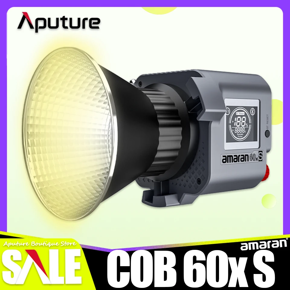 Aputure Amaran 60x S 2700-6500K Bi-color COB Bowens Mount LED Photography Studio Video Light Controlled by App Bluetooth