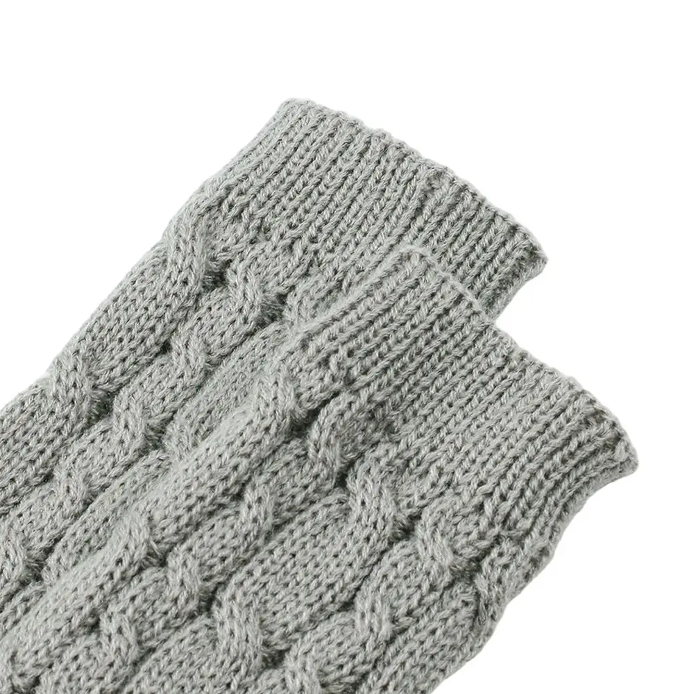 Fingerless Arm Sleeves Gloves Knitted Soft Material Arm Warmers Twists Decorative Pattern Warm Gothic Mittens Outdoor