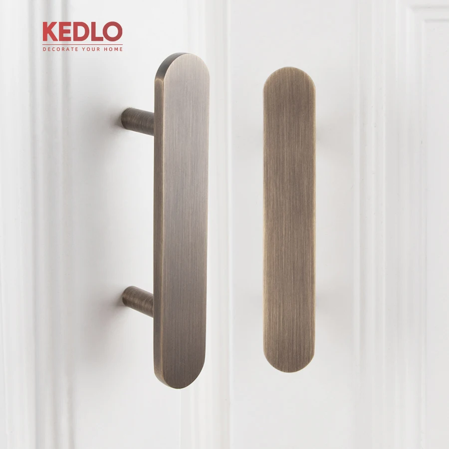 KEDLO antiker Messinggriff, 500 mm lang, moderner minimalistischer flacher Schubladengriff, Küchenschrankgriff – Detail 7