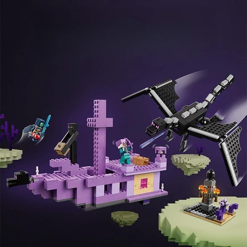 

2025 new products MOC the Last Shadow Dragon and the Last Earth Ship children's assembled building blocks gift decoration toys,