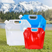 1-10pcs 5L /10L  Outdoor Portable Folding Water Bag Travel Camping Plastic Large Capacity Water Storage Bags for Various Liquids