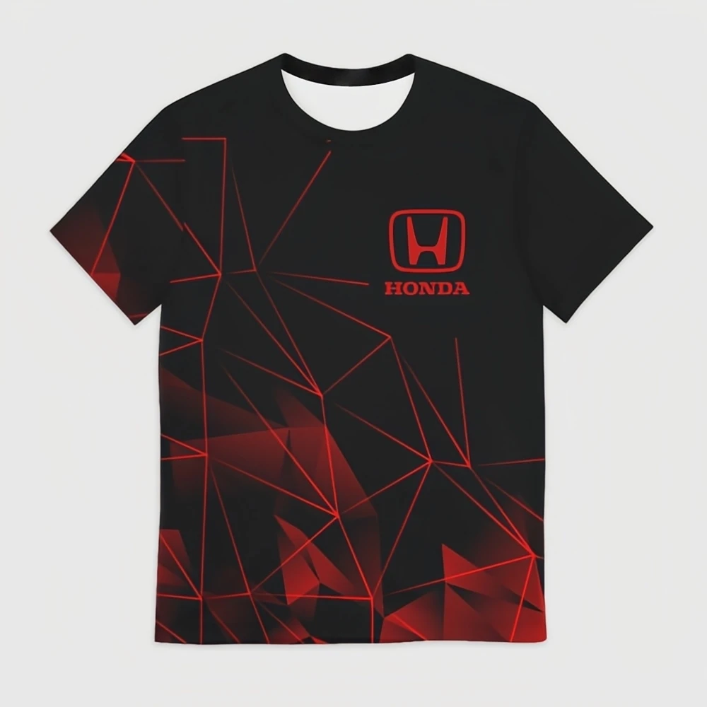 

Honda's New Geometric Printed Short Sleeved T-Shirt For Summer Men's Motorcycle Riding Round Neck Versatile Quick Drying T-Shirt