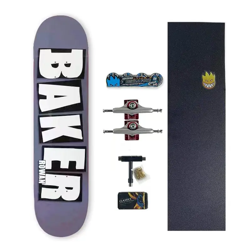 baker skateboad complete set canada maple 7 ply more color double rocker 7.75 8.0 8.25 8.35 8.5 inch  deck professional