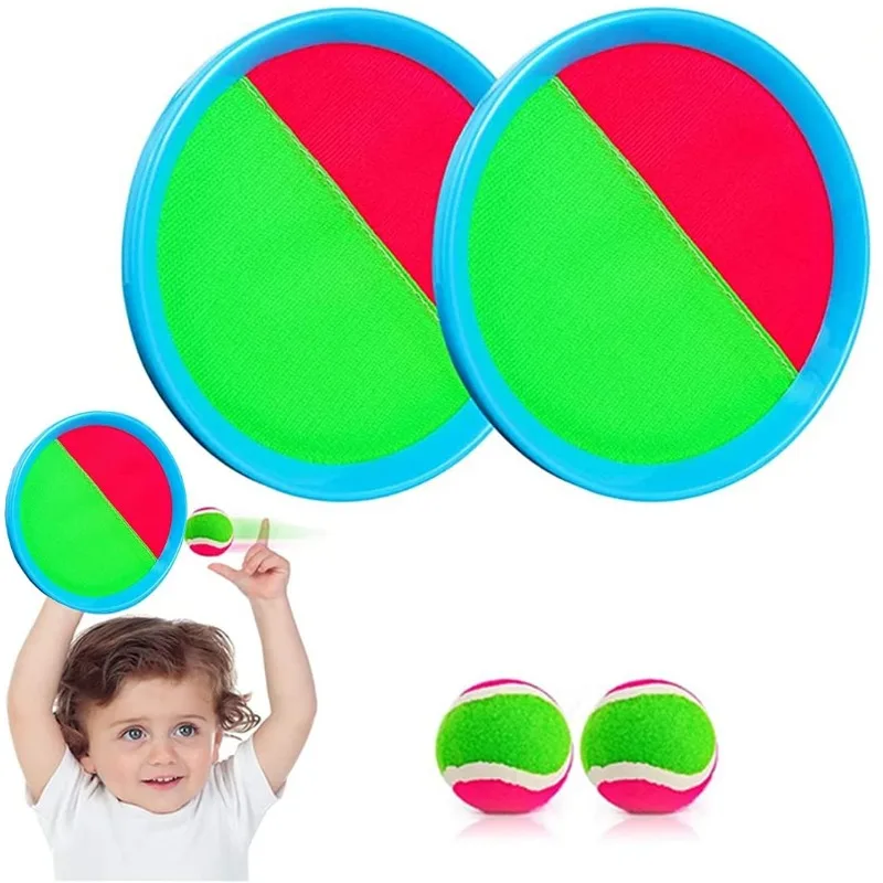 

Toss and Catch Ball Set Toss Paddle Beach Toys Family Back Yard Outdoor Games Lawn Target Throw Catch Sticky Mitts Set Kid Gifts