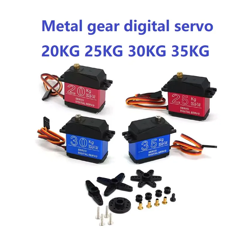 High-Torque Waterproof Servo 20KG 25KG 30KG 35KG 180 270 Degree Digital Copper Gear/Steel Gear Servo, For Robot Arm DIY