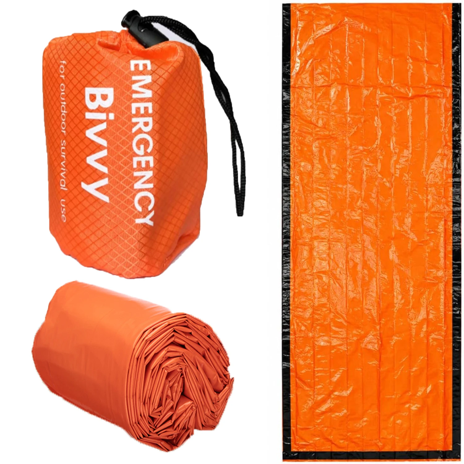 

Emergency Sleeping Bag–84"x36"Thermal Mylar Survival Bivy Sack–Waterproof Compact Emergency Blanket for Camping&Outdoor Survival