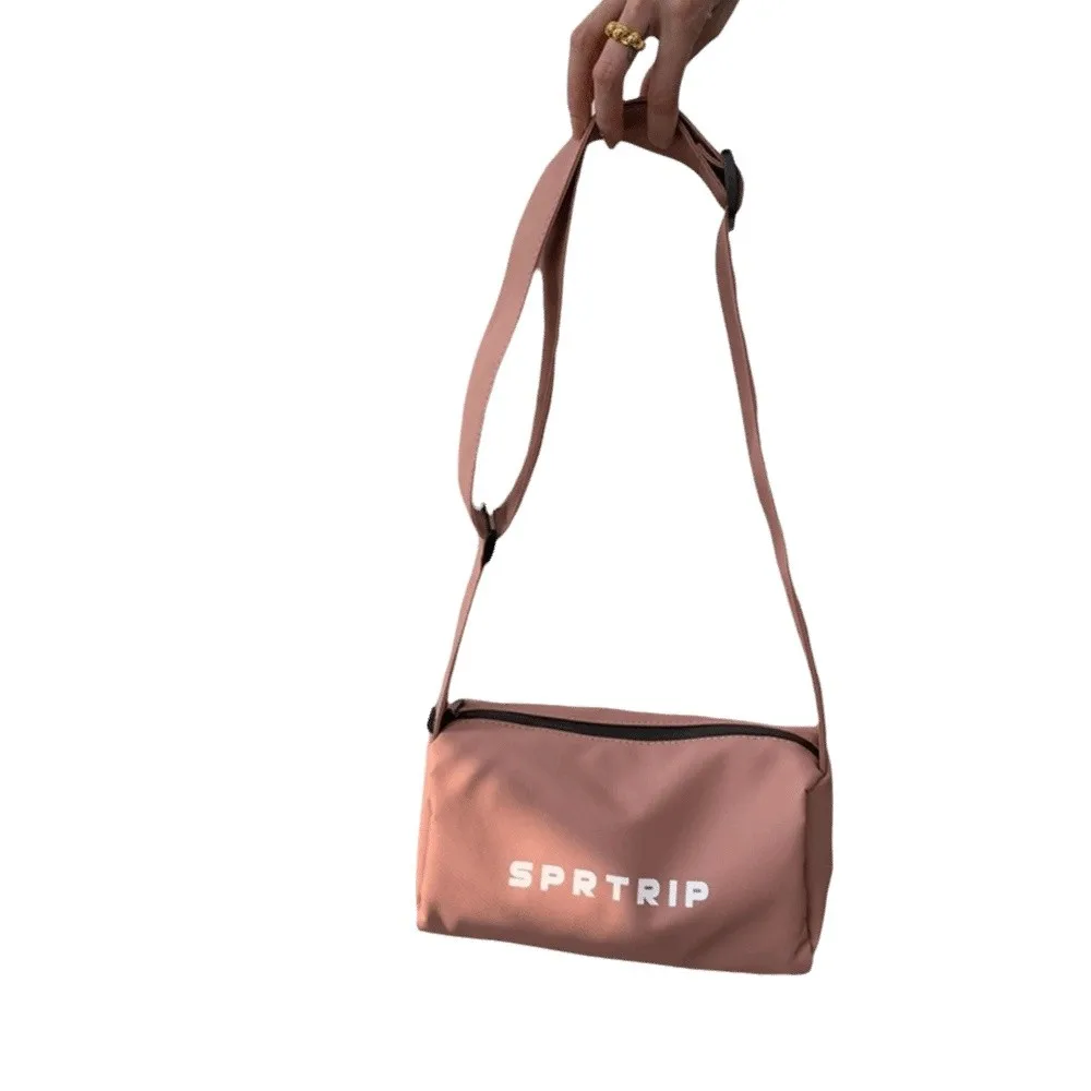 

Casual Oxford Cloth Square Bag Adjustable Strap Large Capacity Sports Messenger Bag Storage Letter Printed Crossbody Pillow Bag