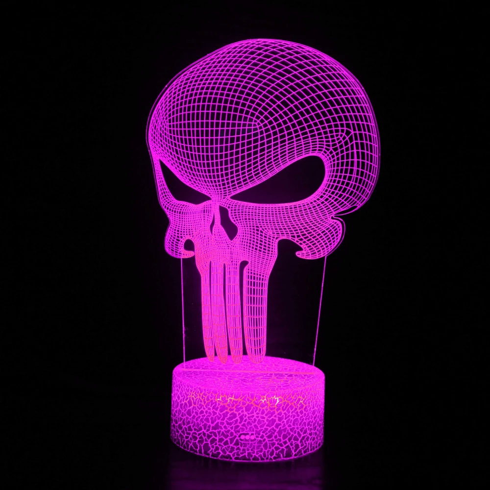 Nighdn Halloween Decoration Lights Skull 3D Night Light 7 Color Change LED Desk Lamp Touch Button Room Decor Gift for Kids Teen