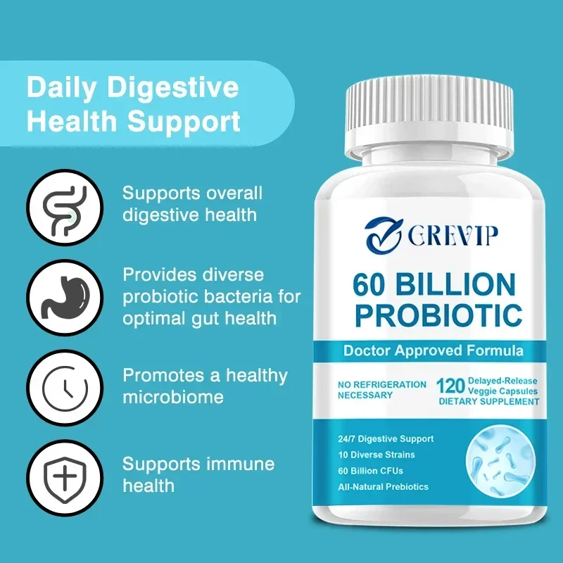 60 Billion Probiotics - Supports Healthy Digestion and The Immune System, Reduces Bloating and Acidity