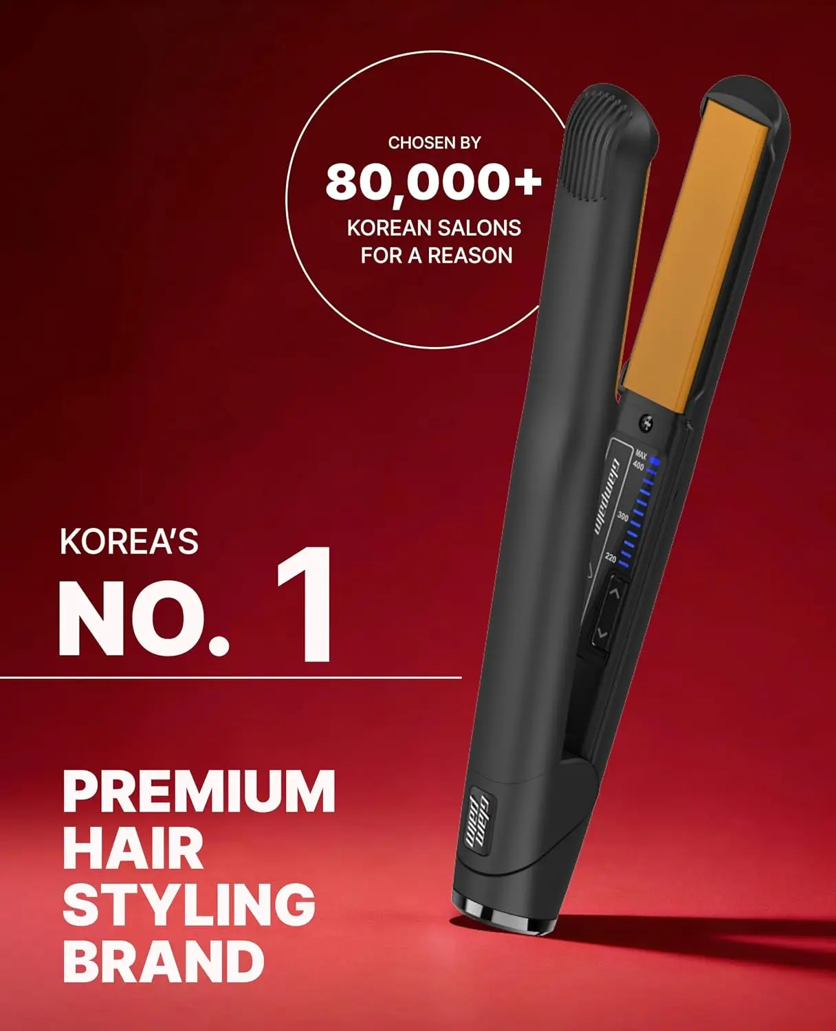 1-Inch Ceramic Hair Straightener for Women with Vita-C Infusion, Dual Voltage Flat Iron, Classic Design