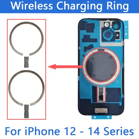 Carcasa de cubierta trasera Magsafe, anillo magnético inalámbrico, módulo magnético de carga para iPhone 12 13 Mini 14 Pro Max, piezas de cubierta trasera