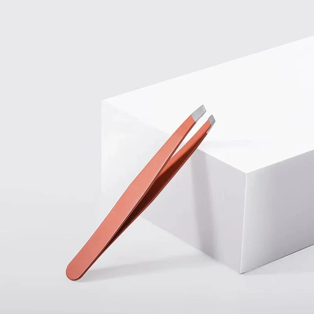 コーティングカラープロフェッショナル斜め眉毛トリミングピンセット