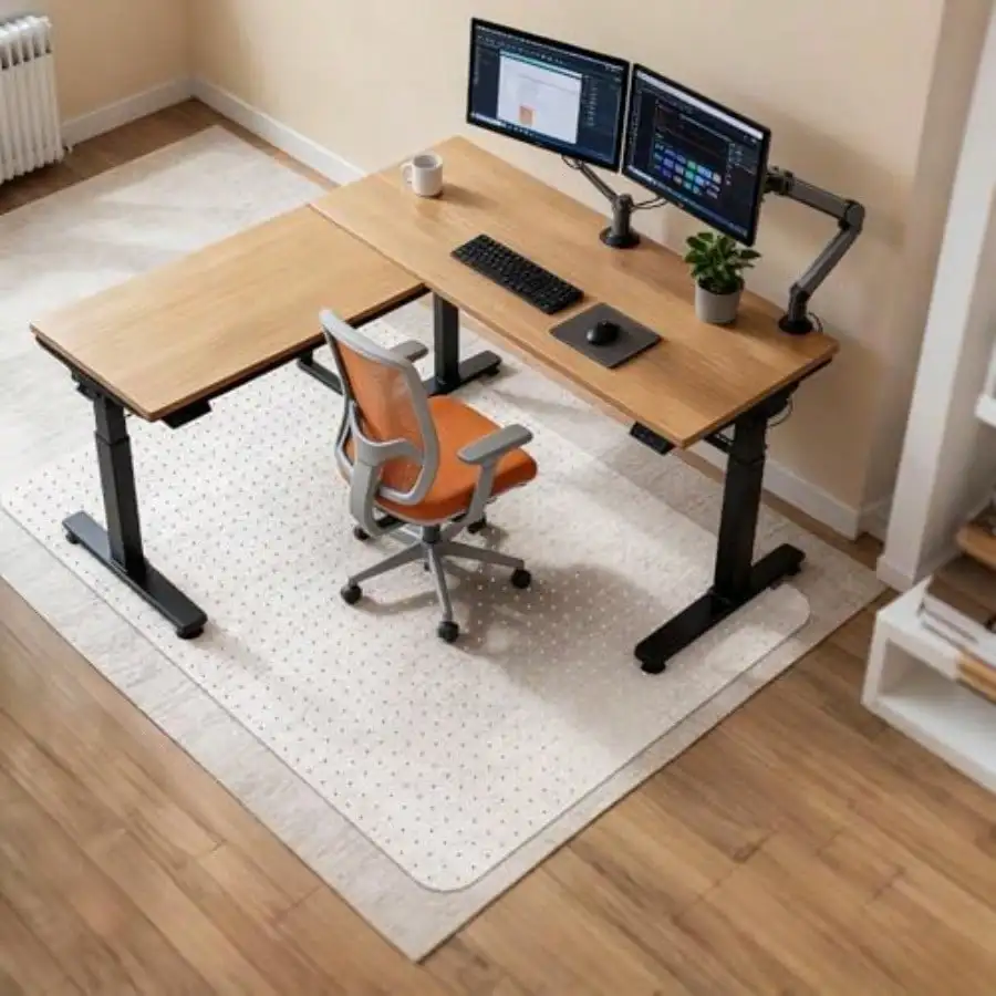 

Chair Mat for Carpet Floors: 48"x60" Computer Desk Floor Mat - PVC Plastic Rug Carpet Protector Mats for Gaming Chair Under D