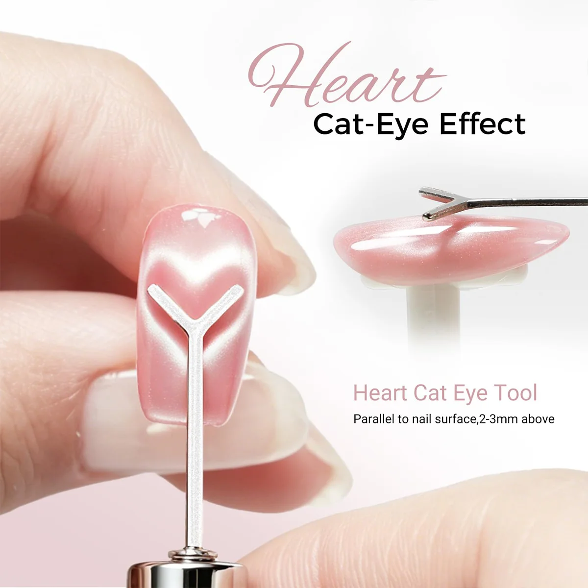 7-teiliges Katzenaugen-Nagelmagnet-Werkzeugset, magnetische Gel-Nagellack-Kunstwerkzeuge für French Tip, Herz-, Blumen- und Linien-Effekte – Detail 4