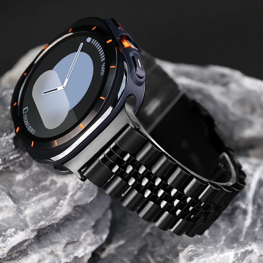 Ремешок из нержавеющей стали для Samsung Galaxy Watch Ultra 2025, металлический деловой ремешок для Samsung Watch Ultra 47 мм, сменный браслет