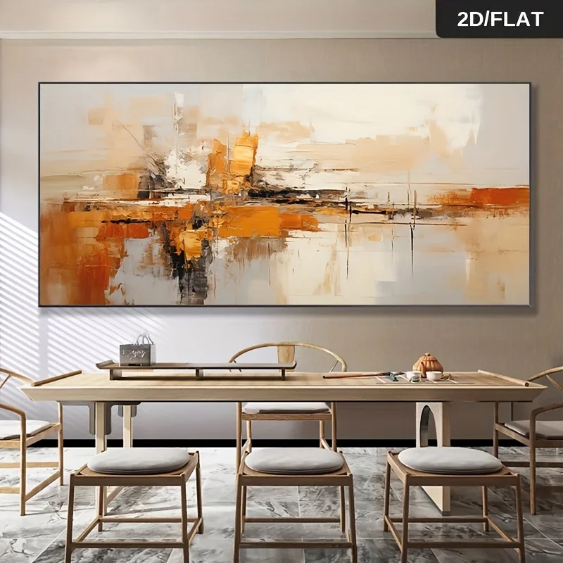 Frameless Modern Abstract Wall Art , Featuring a Neutral Minimalist Design, Suitable for Decorating Spaces Like Living Rooms, Ki