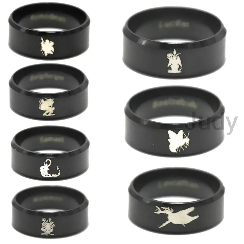 1pcs/lot The seven princes of hell ring seven deadly sins symbol satan Mammon Samael Leviathan Beelzebub Asmodeus Lucifer ring