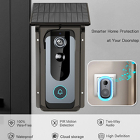 Wireless Doorbell Camera with Solar Cover 1080P Video Intercom Motion Detect Night Vision Waterproof Outdoor Smart Doorbell Wifi