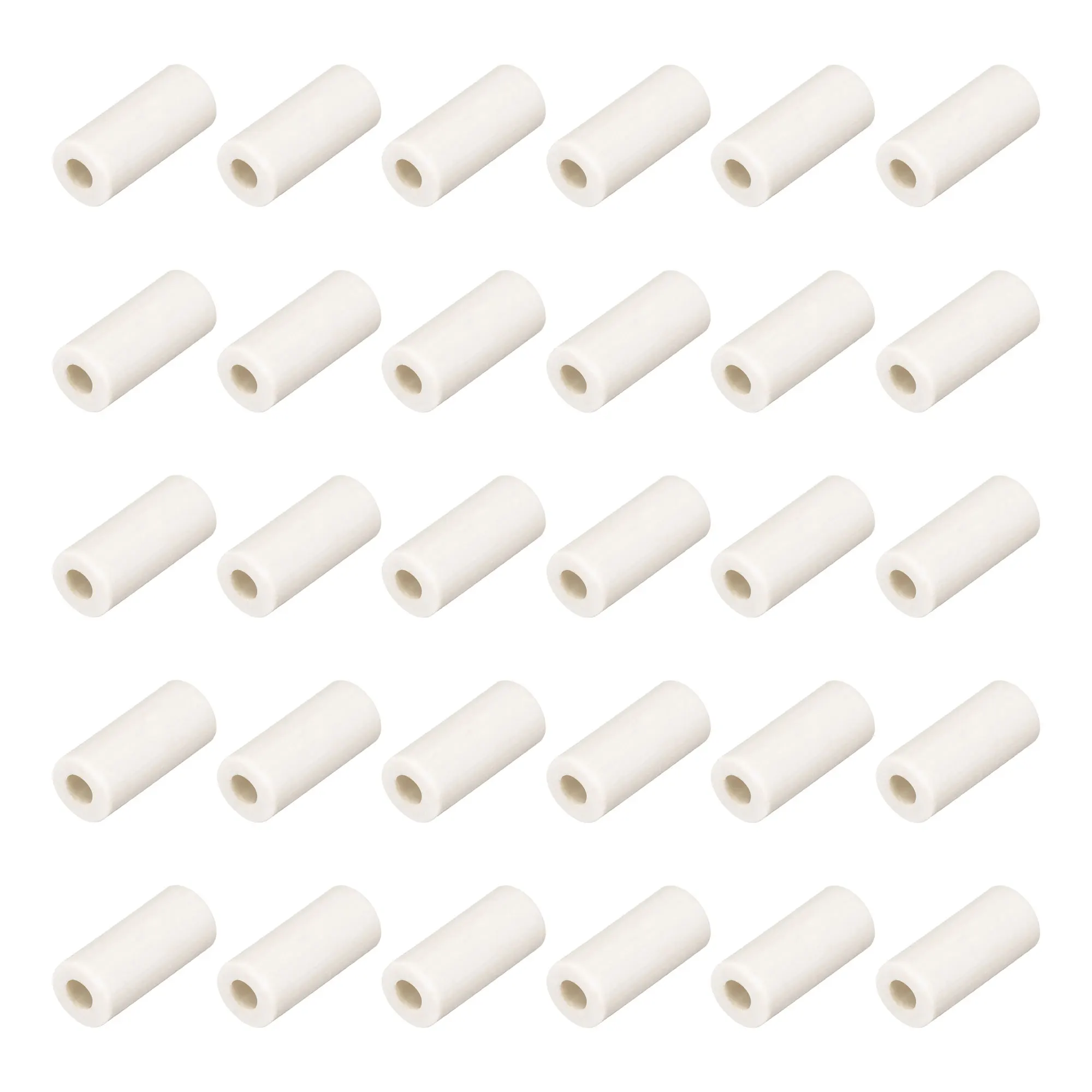 30/50 szt. 2mm średnica rura ceramiczna izolowany wiązka przewodów elektronicznych ochrona termoizolacyjna pojedynczy otwór rura izolacyjna o długości 10mm