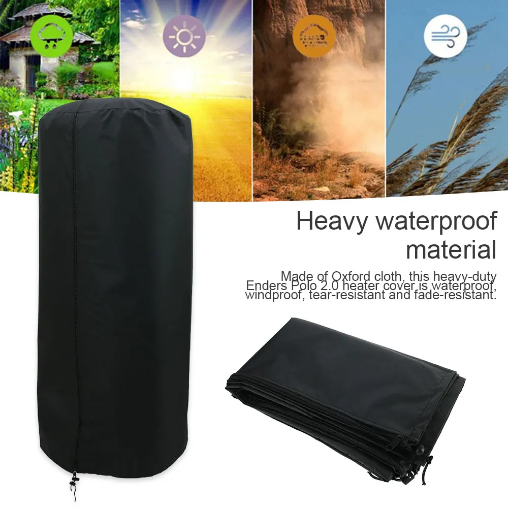 Outdoor Patio Heater Cover Waterproof Oxford Cloth Umbrella Fan Heater Cover Outdoor Garden Furnace Stove Protection Storage Bag