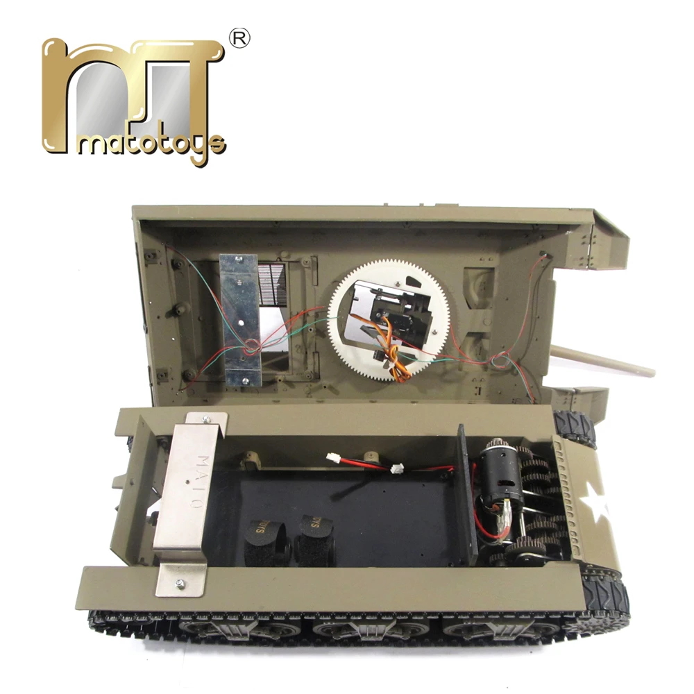 Mato 100% Metal RC Tank M10 Destroyer KIT Army Green Infrared Recoil Static Version Tank Model