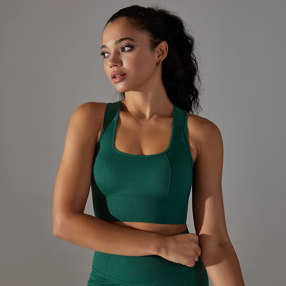 Frauen Sport Bhs Nahtlose Fitness Stoßfest Corp Top Bh Komfortable Gym Weste Einfarbig Workout Laufen Leibchen Bh – Detail 24