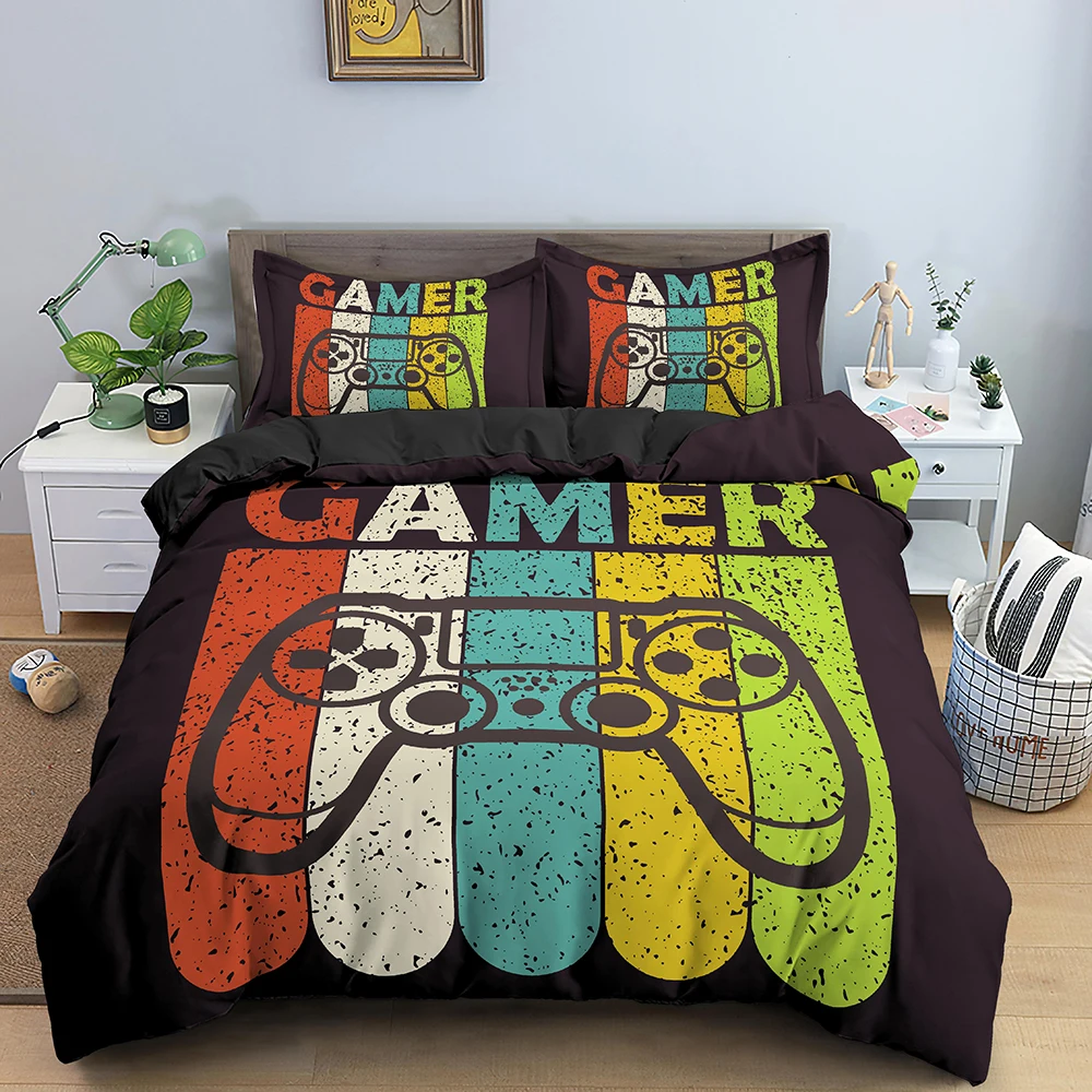

Gamepad Duvet Cover Set With Pillowcase Twin Queen King Full Size For Kids Boys Girls Teen Polyester Bedding Set Comforter Cover