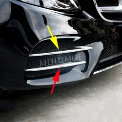 4Pcs Chrome Front Bumper Spoiler Fog Lamp Grill Cover Sticker For 2017 2018 2019 Mercedes GLC X253 C253 Accessories