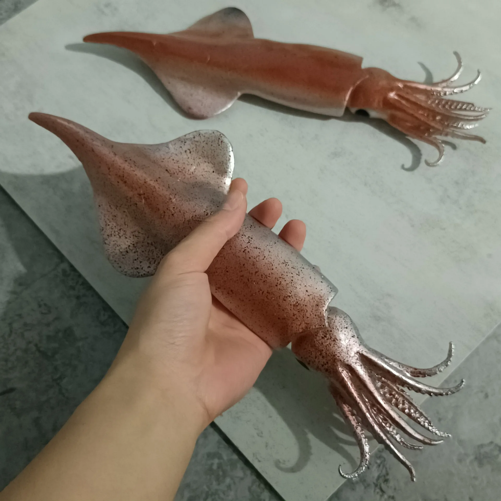 1Pcs PVC Simulation Big Squid Artificial Seafood Model Fake Food Seafood Shop Restaurant Props Ornament Wedding Party Dish Decor